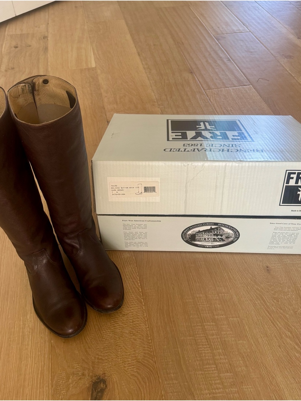 Frye Melissa Brown Tall Leather Riding Boots